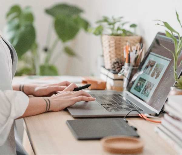 Hospitality expert on laptop